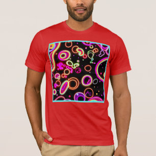 Camiseta Padrão de Brilho Neon Vibrante