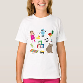 Camiseta Padrão de Brinquedos para Crianças Bonitas