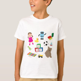 Camiseta Padrão de Brinquedos para Crianças Bonitas