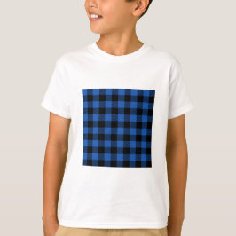 Camiseta Padrão de Buffalo Verificado Preto e Azul