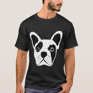 Camiseta Padrão de Bulldog Francês Preto e Branco