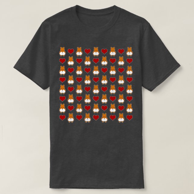 Camiseta Padrão de Bumbum Funny Corgi (Frente do Design)