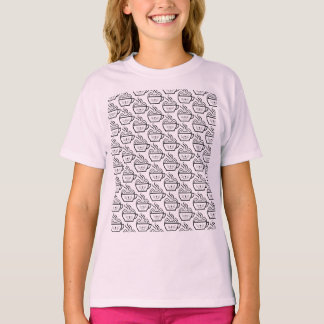 Camiseta Padrão de Café Cat