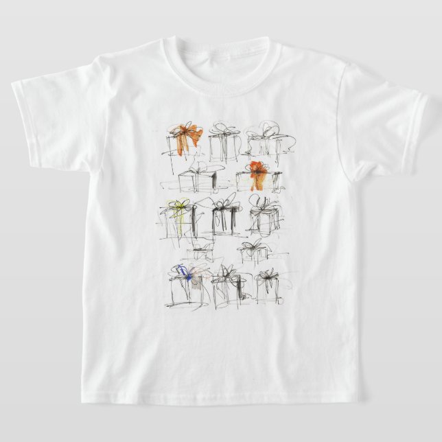 Camiseta Padrão de caixas de presente de abstrato (Postura )