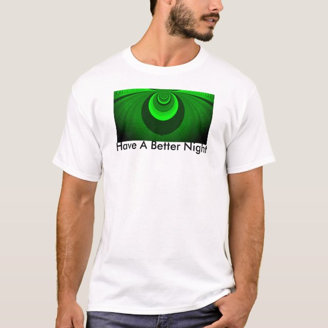 Camiseta Padrão de Caleidoscópio Verde Brilhante abstrato (Frente)