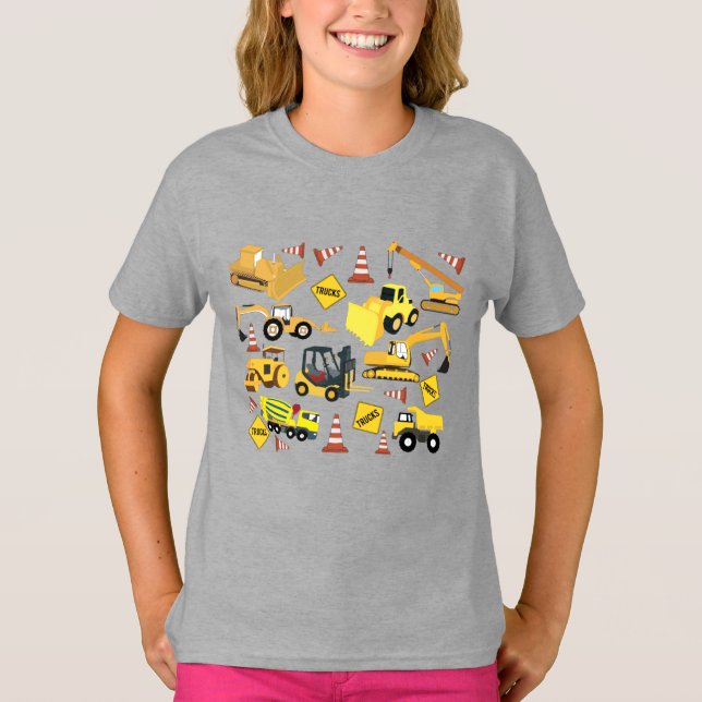 Camiseta Padrão de Caminhões de Construção (Frente)