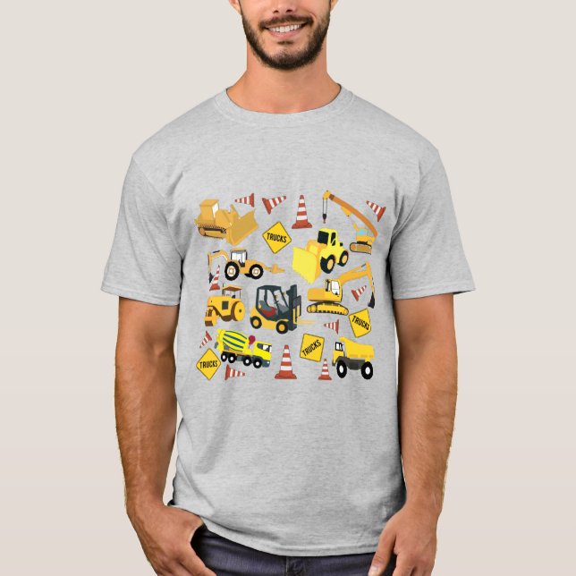 Camiseta Padrão de Caminhões de Construção (Frente)