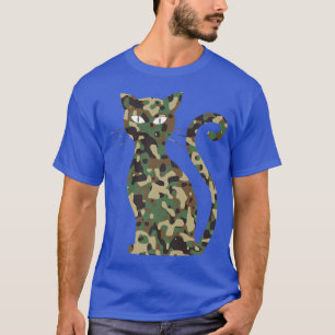 Camiseta padrão de camousa de silhueta de gatos