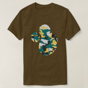 Camiseta Padrão de Camuflagem à Beira do Lago Pintura Splat