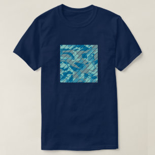 Camiseta Padrão de Camuflagem BlueBlast Quadrado Fatiado