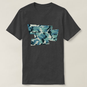 Camiseta Padrão de Camuflagem de Inverno Pixel Explodido