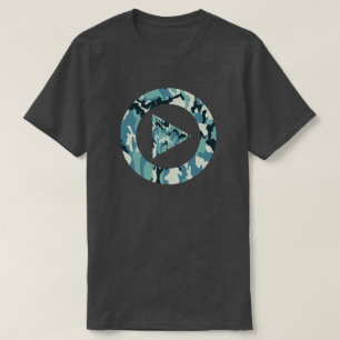 Camiseta Padrão de Camuflagem de Inverno Pressione Play