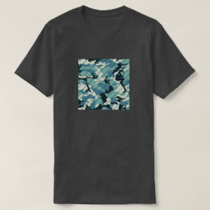 Camiseta Padrão de Camuflagem de Inverno Quadrado Fatiado