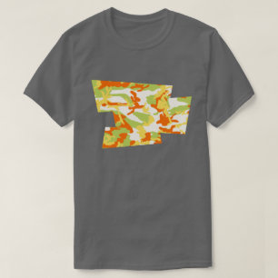 Camiseta Padrão de Camuflagem de Verão Pixel Explodido