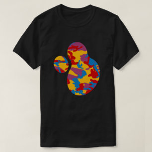 Camiseta Padrão de Camuflagem em Negrito com Tinta Espalhad