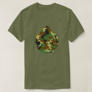 Camiseta Padrão de Camuflagem Florestal em Forma de Lágrima