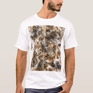 Camiseta Padrão de Camuflagem Leopardo Zebra Colorida