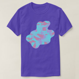 Camiseta Padrão de Camuflagem Pastel Legal com Tinta Espalh