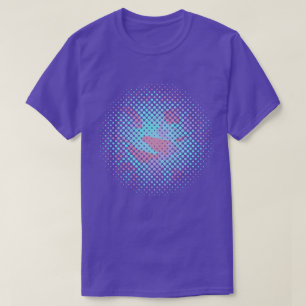 Camiseta Padrão de Camuflagem Pastel Legal em Meios-Tons