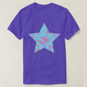 Camiseta Padrão de Camuflagem Pastel Legal Estrela