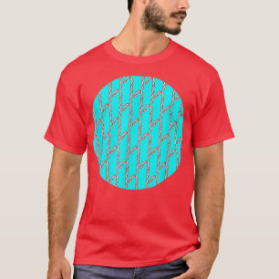 Camiseta Padrão de Cane de Candy no Fundo Turquesa
