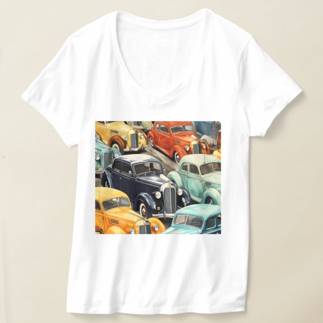 Camiseta Padrão de Carros Clássicos (Postura )