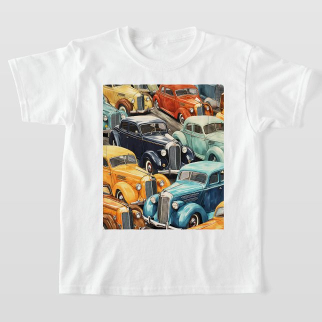 Camiseta Padrão de Carros Clássicos (Postura )