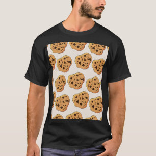 Camiseta Padrão de Cartoon de Cookies Desenhados à Mão