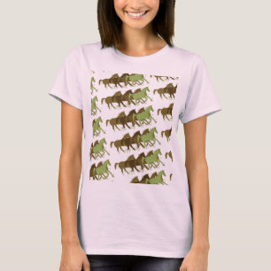 Camiseta padrão de cavalos selvagens