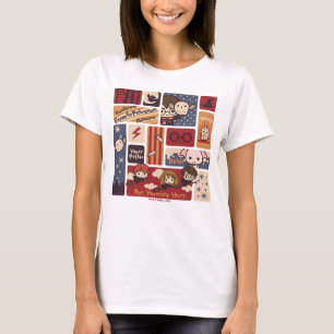 Camiseta Padrão de Cenas de Desenho do Harry Potter