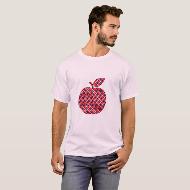 Camiseta Padrão de Círculo Geométrico Moderno (Frente Completa)