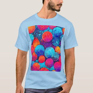 Camiseta Padrão de Círculo Vibrante