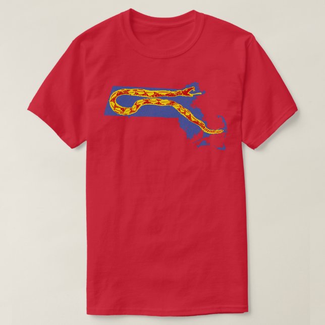 Camiseta Padrão de cobra de Massachusetts Gadsden (Frente do Design)