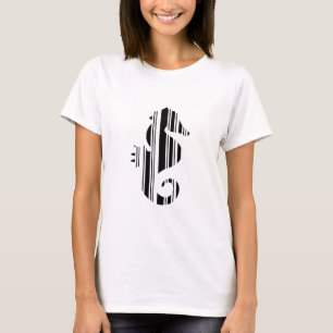 Camiseta Padrão de Código de Barras do CAVALO-MARINHO Desig