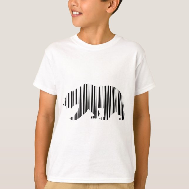 Camiseta Padrão de código de barras do urso dourado da CALI (Frente)