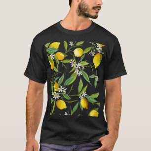 Camiseta Padrão de colheita de Frutas de limão floral