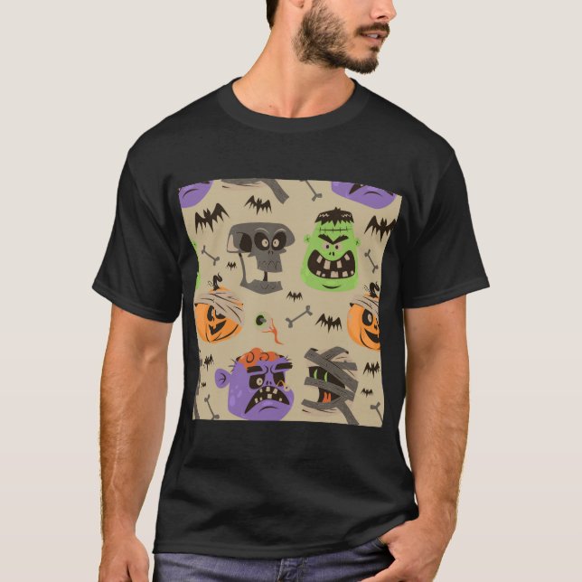 Camiseta Padrão de colheita do Halloween (Frente)
