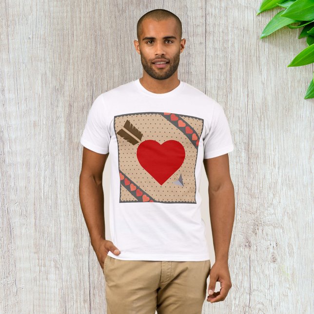 Camiseta Padrão de Coração Cupido com Namorados Românticos  (Criador carregado)