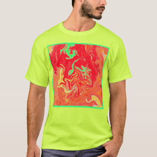 Camiseta Padrão de Cores de Água Vibrante Colorida