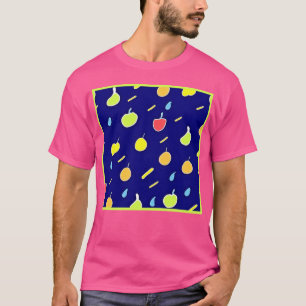 Camiseta Padrão de Cores Neon Tropicais do Fruta