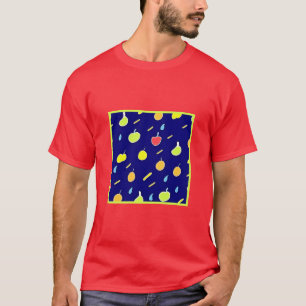 Camiseta Padrão de Cores Neon Tropicais do Fruta