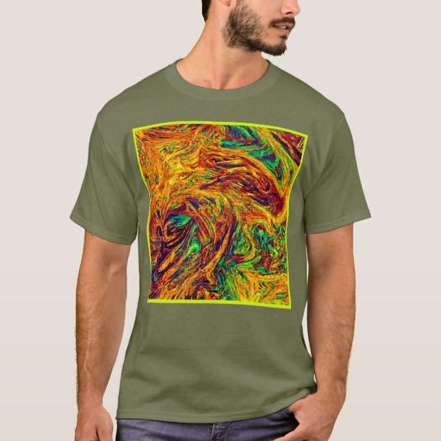 Camiseta Padrão de Cores Vibrante Expressivo (Frente)
