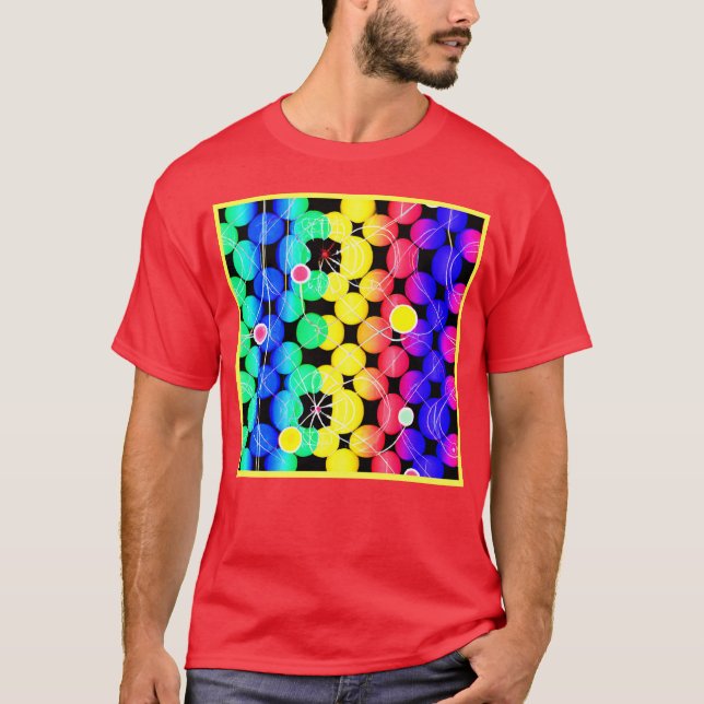 Camiseta Padrão de Cores Vibrantes (Frente)