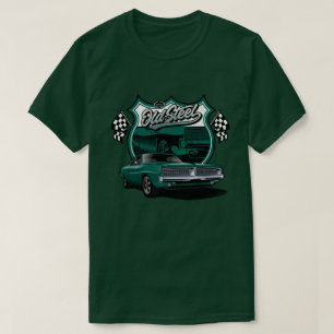 Camiseta Padrão de corrida de aço antigo de carro clássico