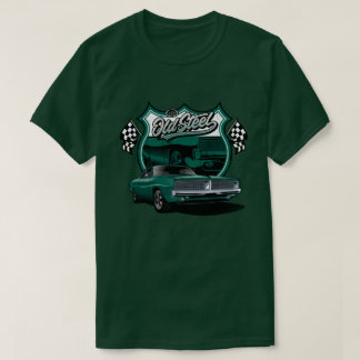 Camiseta Padrão de Corrida de Carro Antigo Clássico em Aço
