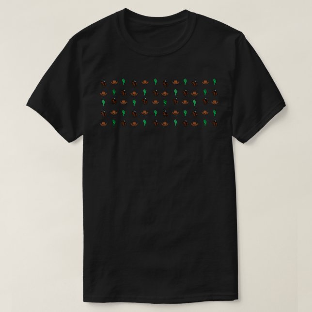Camiseta Padrão de Cowboy (Frente do Design)