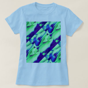 Camiseta Padrão de creme azul de decoração da arte
