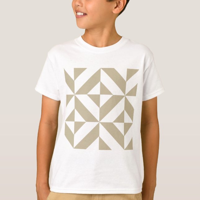 Camiseta Padrão de Cubo Clay Geométrico Deco (Frente)
