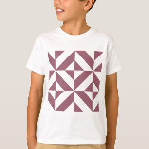 Camiseta Padrão de Cubo de Deco Geométrico de Plum