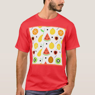 Camiseta Padrão de Design de Frutas Tropicais